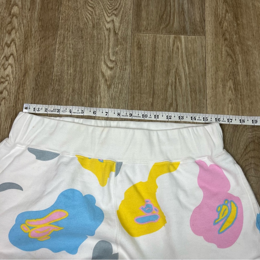 Bape XL Shorts Wide Cotton Candy Camo White Sweat Shorts large - Picture 11 of 12